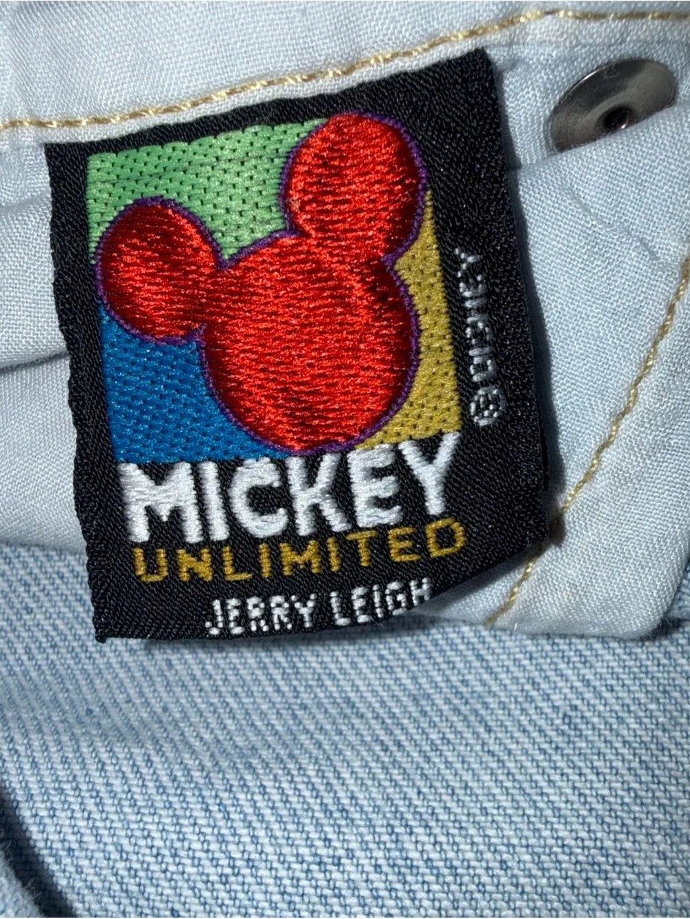 Jerry Leigh Blue Denim Women's Short Overalls with Character Embroidery